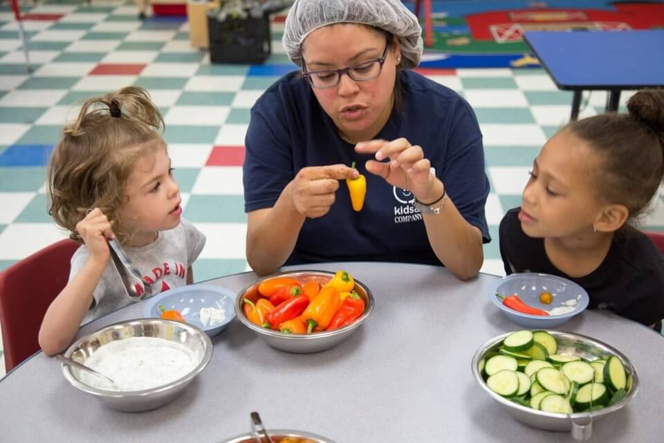 Early Childhood Educator teaching kids about peppers